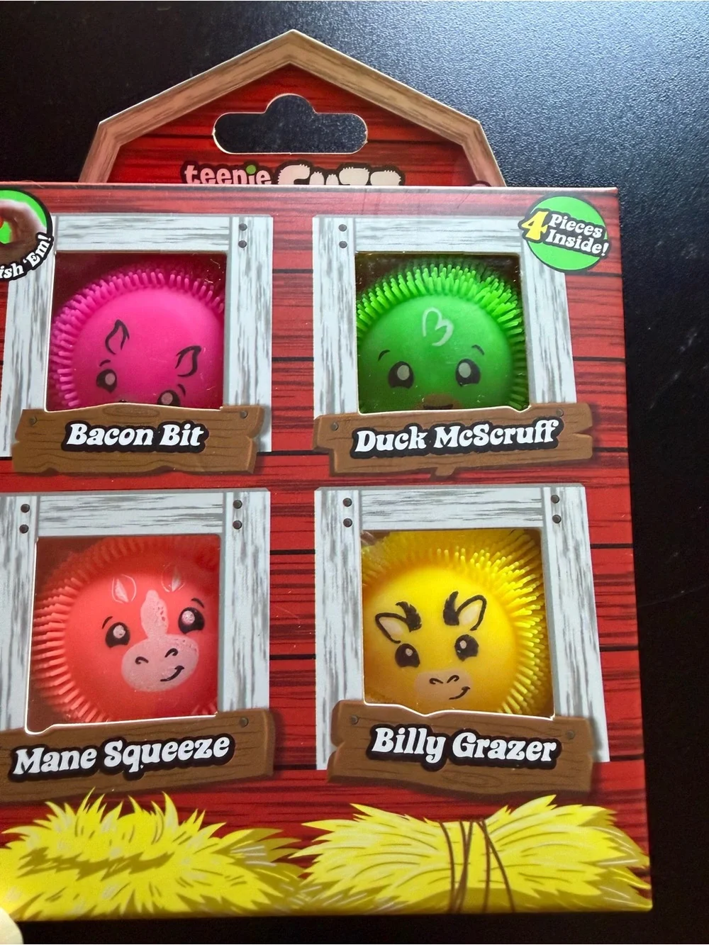 New Nee Doh Teenie Fuzz Ball Farmyard Squishy Toy 4 pack Tractor Supply Rare
